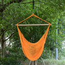 Amaca Sedia Poltrona Sospesa da Giardino Supporto in Legno Arancione 100x130 cm -2