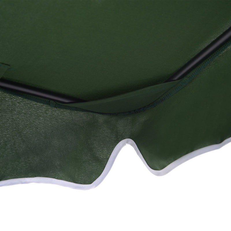 Dondolo 3 Posti da Giardino 172x110x152 cm in Acciaio e Tessuto Verde e Bianco-9