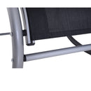 Sedia a Dondolo da Giardino Impermeabile in Alluminio Nero 120x61x88 cm -8