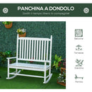 Panchina 2 Posti a Dondolo da Giardino 117x85x120 cm in Legno di Pioppo Bianco-7