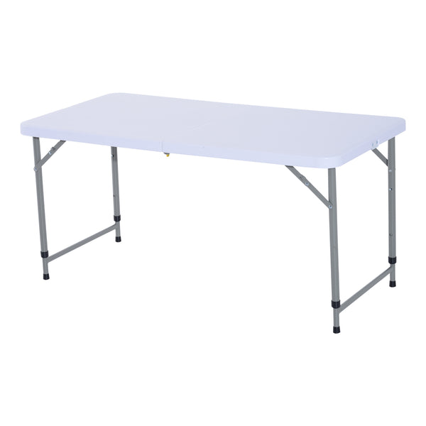 Tavolo da Campeggio Picnic Richiudibile a Valigetta in Polietilene Bianco 122x61x59/74 cm prezzo