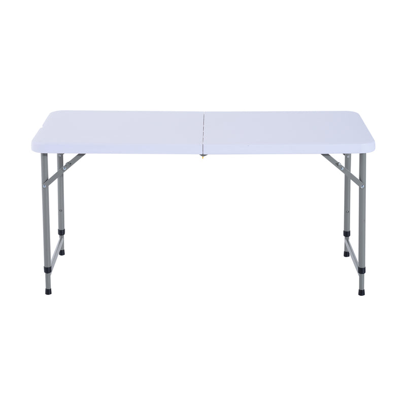 Tavolo da Campeggio Picnic Richiudibile a Valigetta in Polietilene Bianco 122x61x59/74 cm -6