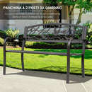 Panchina da Giardino in Acciaio con Schienale Decorato 127x60 cm  Bechy Marrone-4