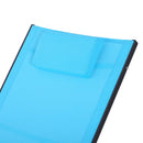 Sedia Sdraio da Giardino per Esterni Design Ergonomico Poggiatesta Rimovibile Azzurro 150x63x89 cm -4