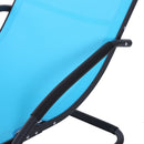 Sedia Sdraio da Giardino per Esterni Design Ergonomico Poggiatesta Rimovibile Azzurro 150x63x89 cm -5