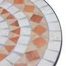 Tavolino da Giardino in Ceramica a Mosaico Arancione e Bianco Ø60x71 cm -6
