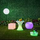Pouf Poltrona Luminosa da Giardino con LED e Telecomando 45x40x39 cm  Bianco-2