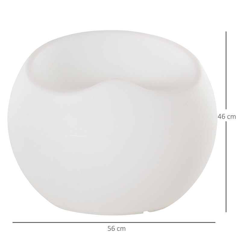 Pouf Poltrona Luminosa da Giardino con LED e Telecomando 45x40x39 cm  Bianco-3
