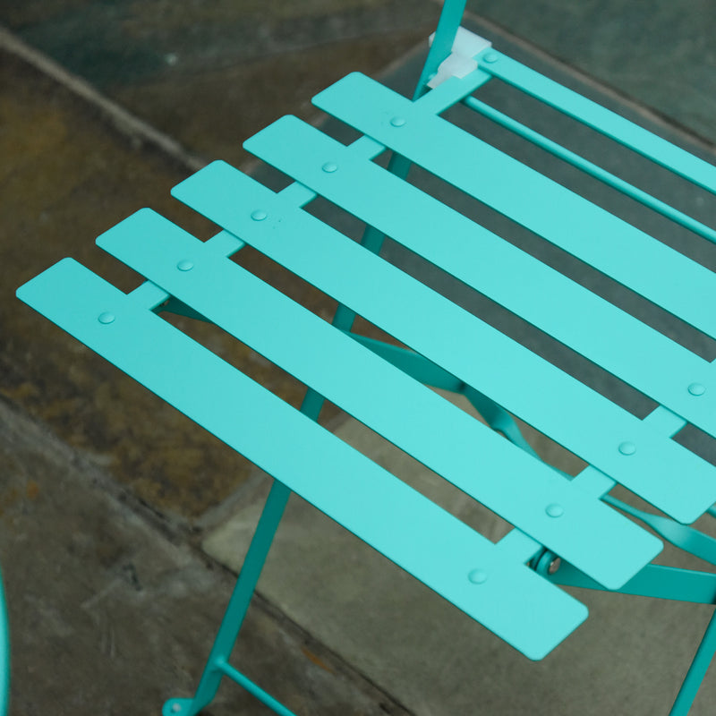 Set Tavolino e 2 Sedie Pieghevoli da Giardino in Metallo Verde-8