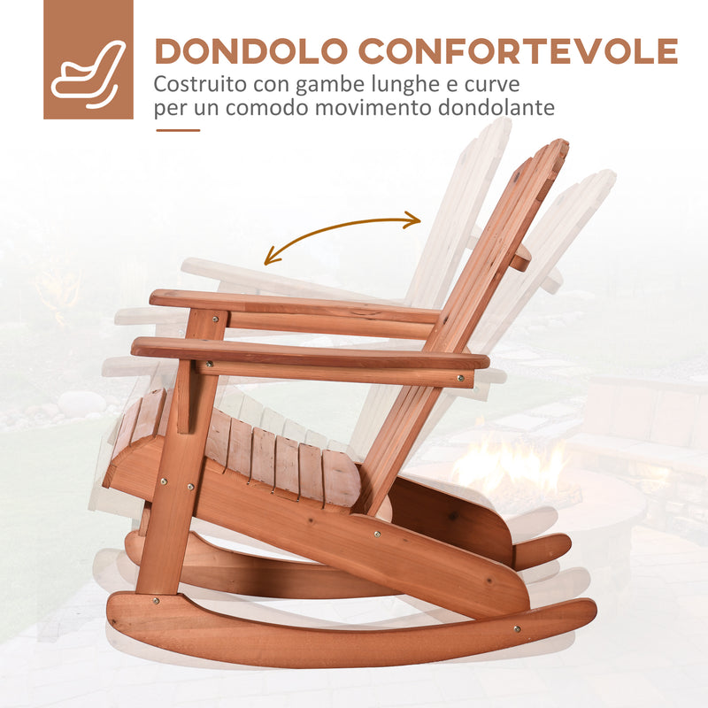Sedia a Dondolo con Braccioli 77x94x97 cm in Legno-4