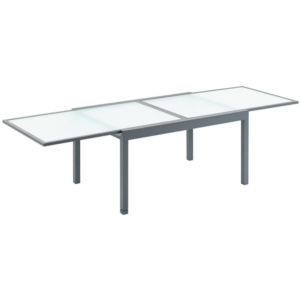 Tavolo Allungabile da Giardino 270x90x73 cm in in Alluminio con Piano in Vetro online