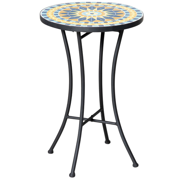 online Tavolino da Giardino Ø35,5x53,5 cm in Metallo con Mosaico