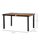 Tavolo da Giardino 140x90x74 cm in Alluminio e Plastica Nero e Color Legno-3