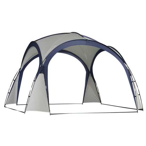 acquista Tenda da Spiaggia Campeggio Pieghevole Protezione UV Bianco e Blu 3.5x3.5x2.3m