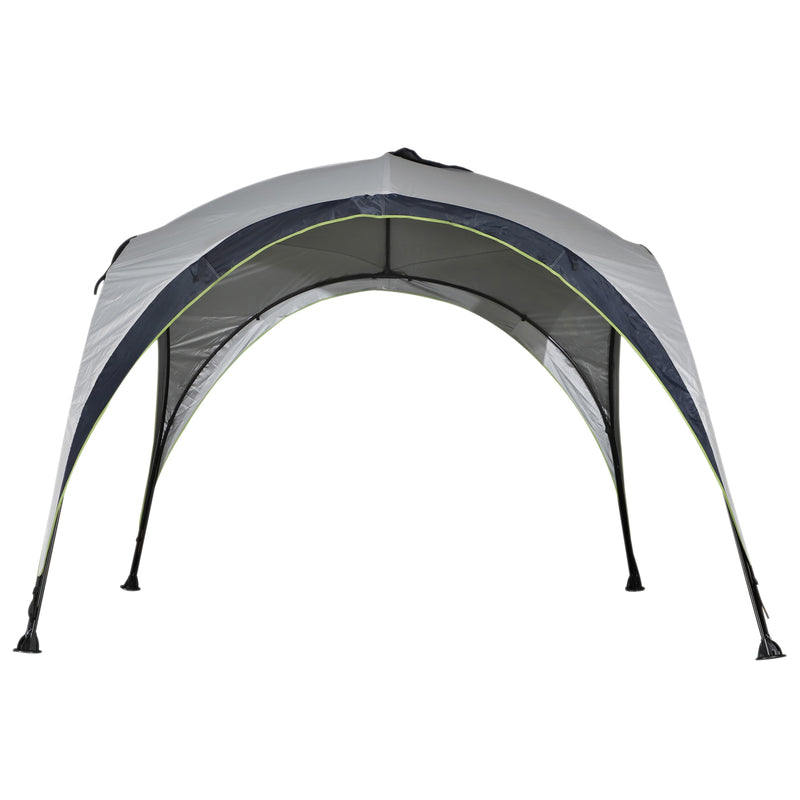 Tenda da Campeggio 3x3m Gazebo da Giardino con Corde e Picchetti in Poliestere Bianco e Blue -4