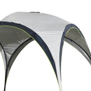 Tenda da Campeggio 3x3m Gazebo da Giardino con Corde e Picchetti in Poliestere Bianco e Blue -6