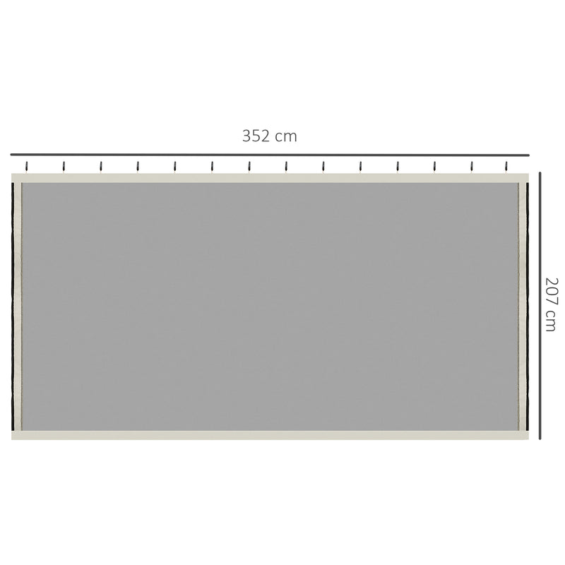 Zanzariera per Gazebo Tende di Ricambio Universale 352x207 cm con Cerniere Nero/Beige-3