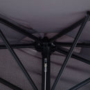 Mezzo Ombrellone da Giardino 269x138x236 cm in Metallo e Poliestere Grigio-9