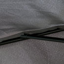 Mezzo Ombrellone da Giardino 230x130x249 cm in Metallo e Poliestere Grigio-9