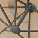 Ombrellone da Giardino Doppio 4,6x2,7m in Acciaio e Poliestere Khaki-8