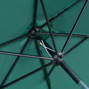 Ombrellone da Giardino in Alluminio Ø2.7x2.35m Inclinabile Verde Scuro -9