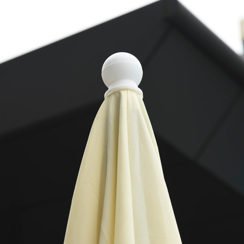 Ombrellone da Giardino 2x2m in Matallo e Poliestere Bianco Crema-8