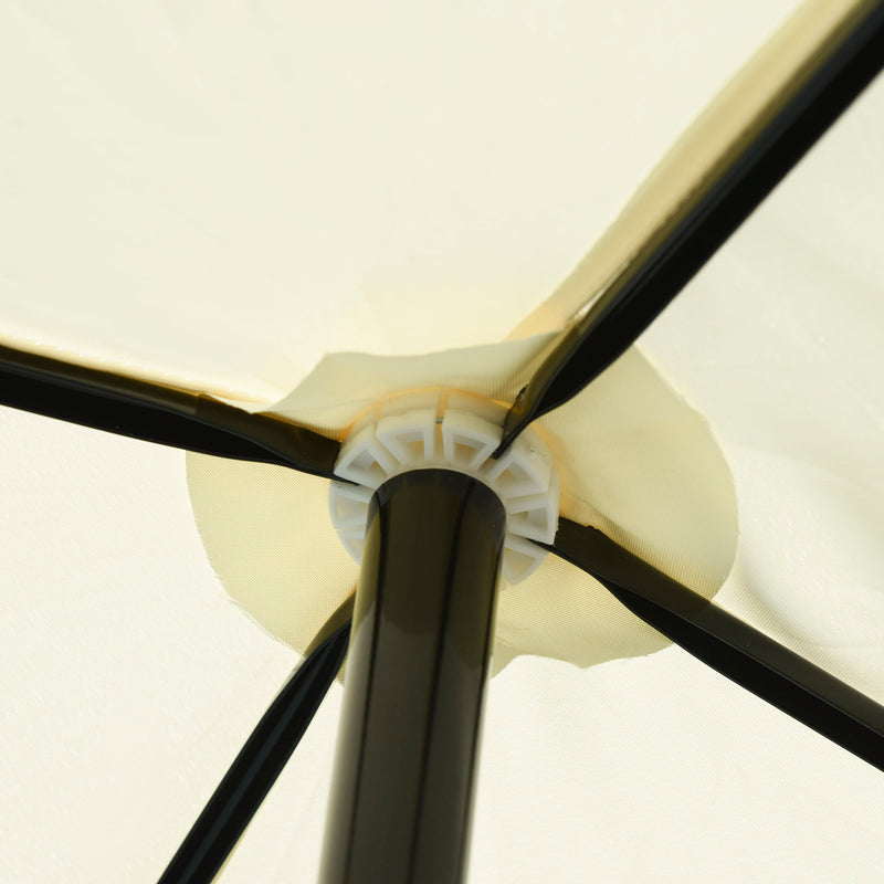 Ombrellone da Giardino 2x2m in Matallo e Poliestere Bianco Crema-9
