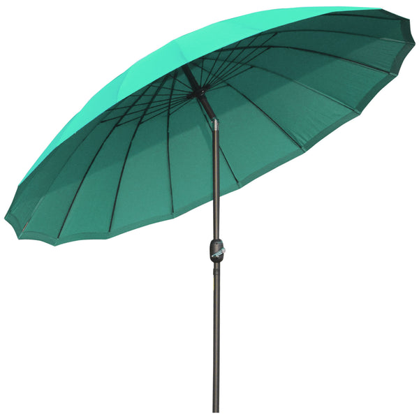 Ombrellone da Giardino Ø2,55m 18 Stecche Testa Inclinabile Verde prezzo