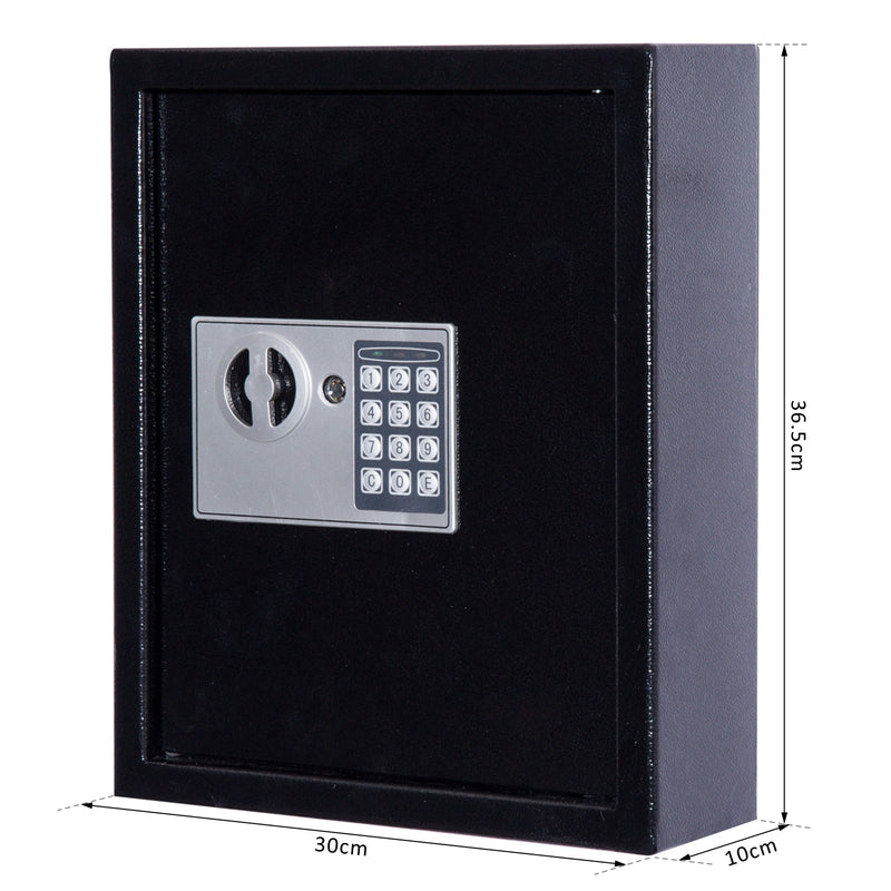 Cassetta Portachiavi di Sicurezza Professionale da Muro di 40 ganci Nero 30x36,5x10 cm -4
