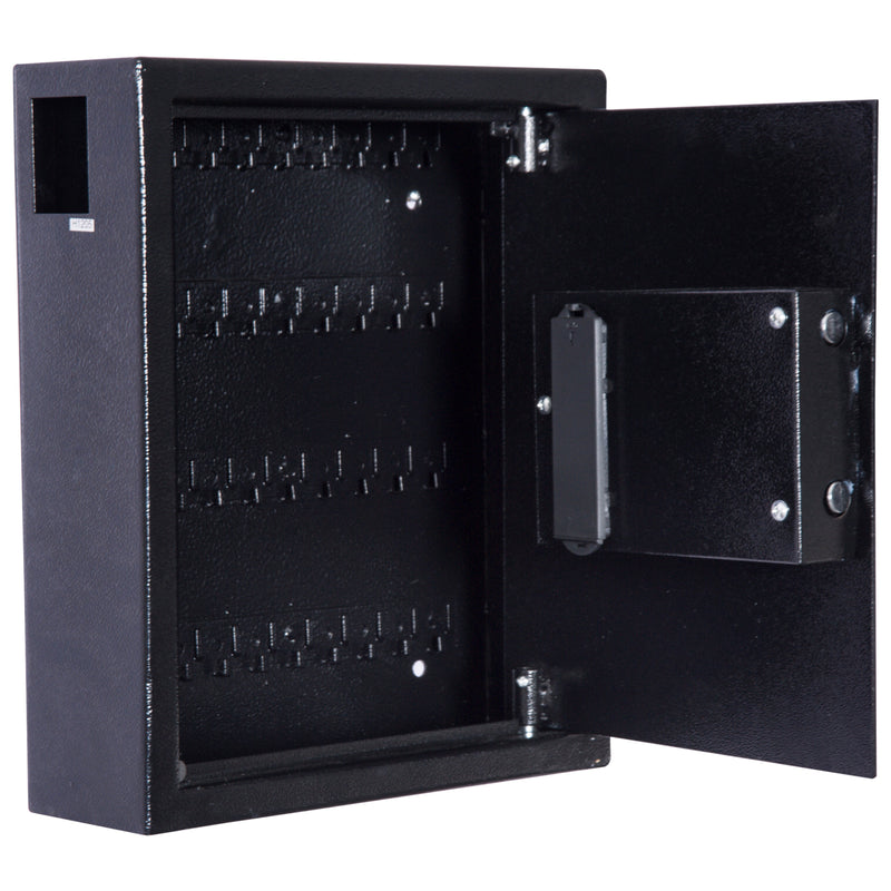 Cassetta Portachiavi di Sicurezza Professionale da Muro di 40 ganci Nero 30x36,5x10 cm -6