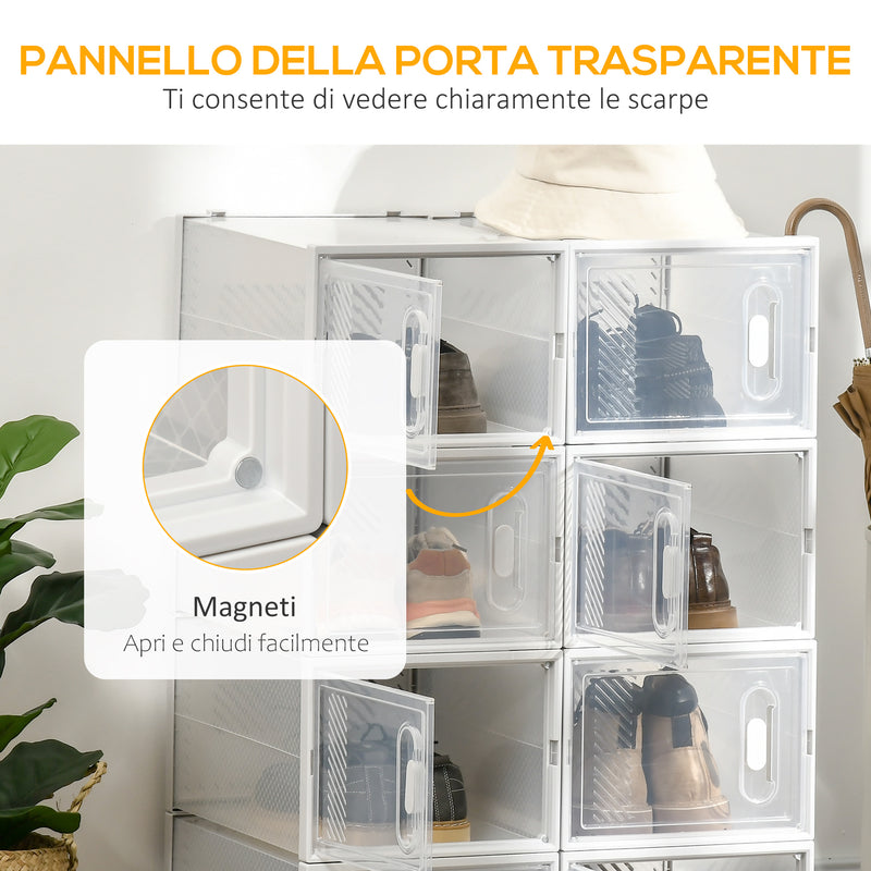 Scarpiera Modulare 8 Cubi 28x36x21 cm in Plastica Bianco e Trasparente –  acquista su Giordano Shop
