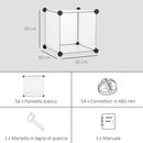 Scarpiera Modulare 125x32x125 cm 16 Cubi in Plastica e Acciaio Trasparente-6