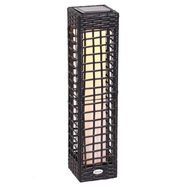 prezzo Lampada LED da Giardino con Copertura in Rattan Sintetico Caffè 17x17x68 cm