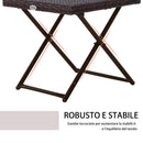 Tavolino Pieghevole da Giardino 40x40x40 cm in Rattan Sintetico Marrone-6