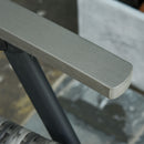 Sedia Pieghevole da Giardino 59x68x107 cm in Alluminio e Rattan Grigia-9