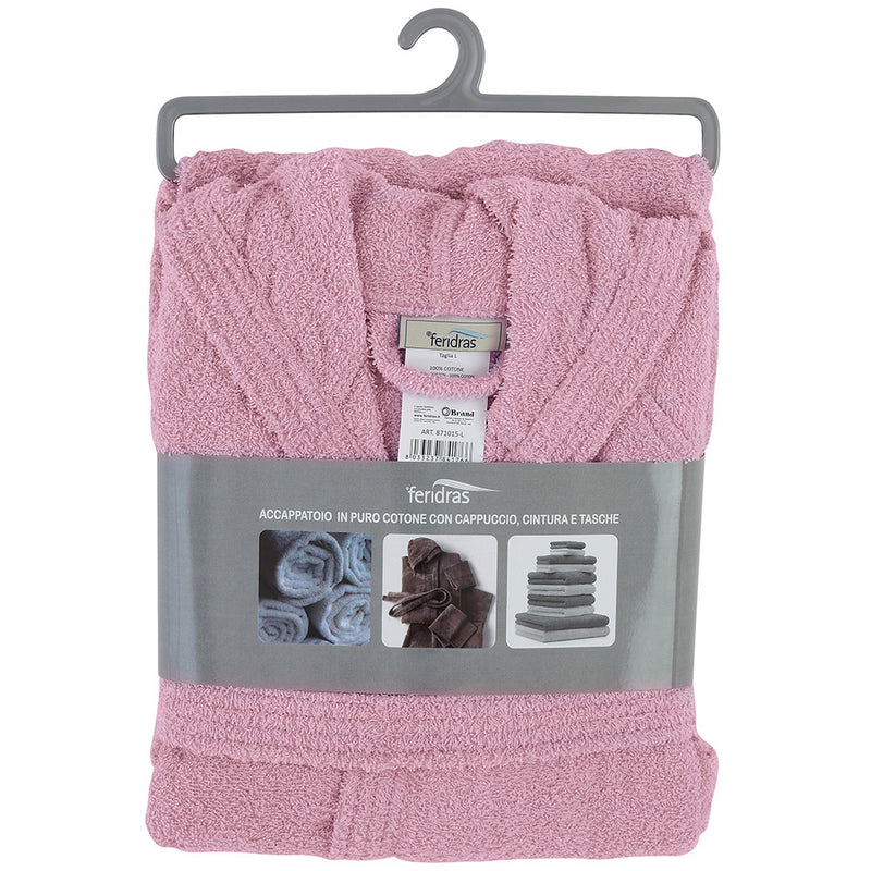 Accappatoio in Spugna di Cotone Lilla Feridras-1