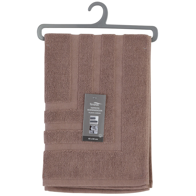 Tappeto Scendidoccia 46x65 cm in Spugna di Cotone Tortora Feridras-1