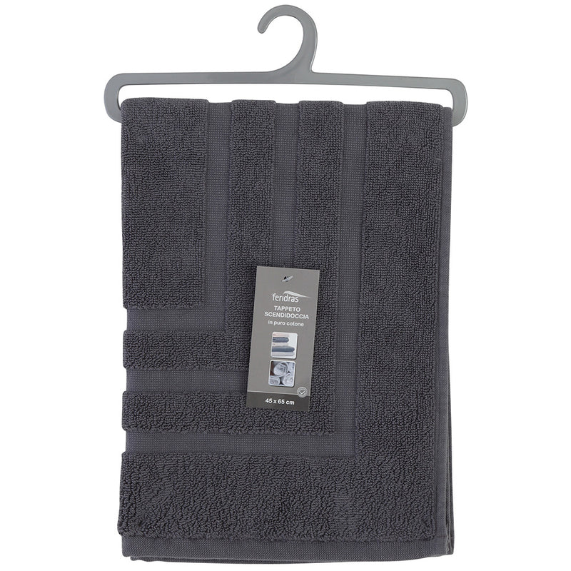 Tappeto Scendidoccia 46x65 cm in Spugna di Cotone Grigio Feridras-1