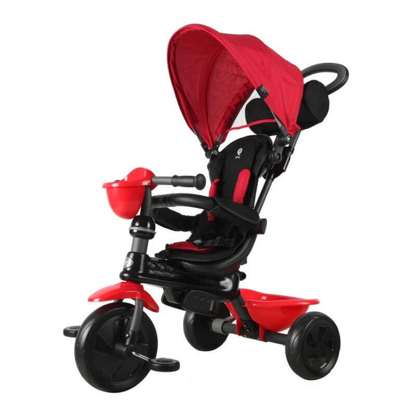 Triciclo a Spinta per Bambini con Maniglione Direzionabile Qplay Cosy Rosso sconto