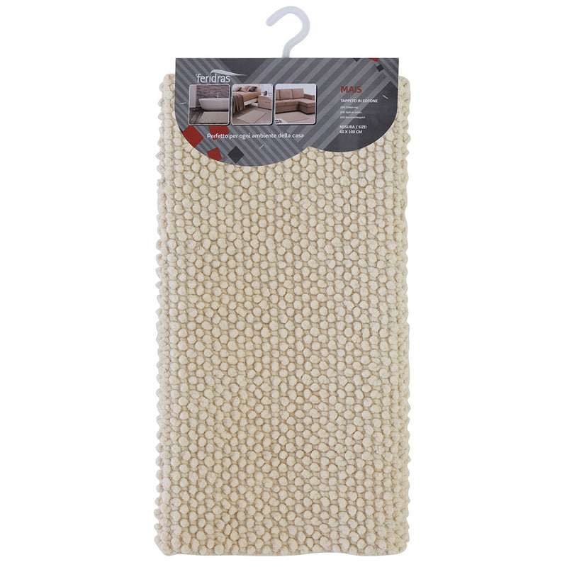Tappeto Bagno in Cotone Ecru Feridras Mais-1