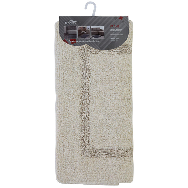 Tappeto Bagno in Cotone con Antiscivolo Ecru Feridras Frame online