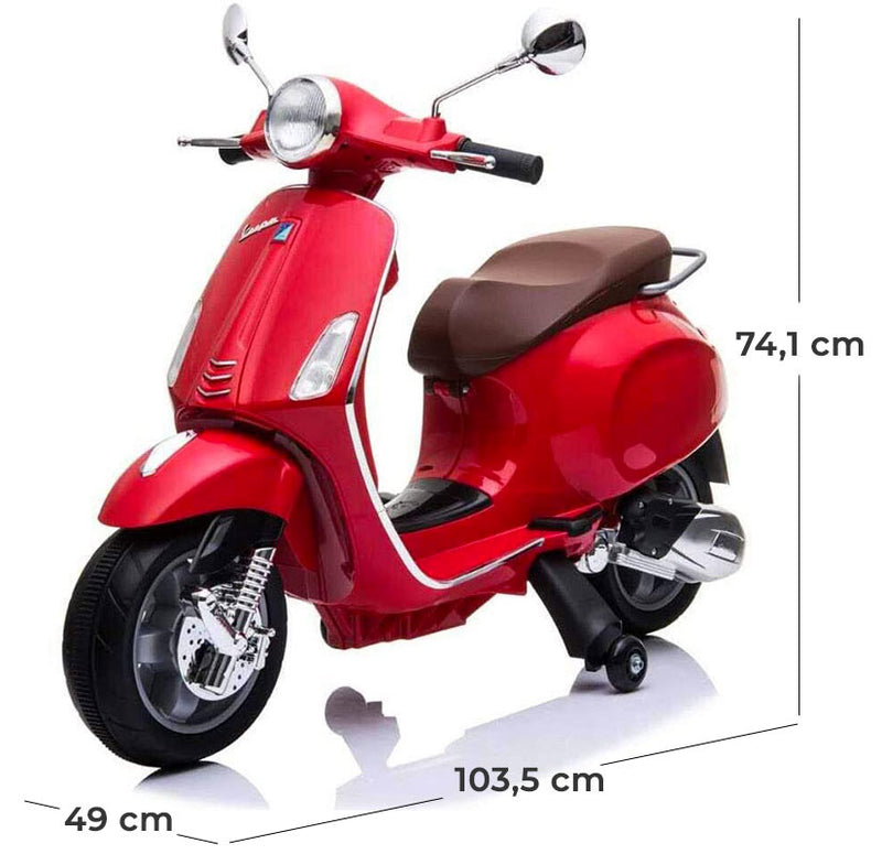 Piaggio Vespa Primavera Elettrica 12V per Bambini Rossa-5