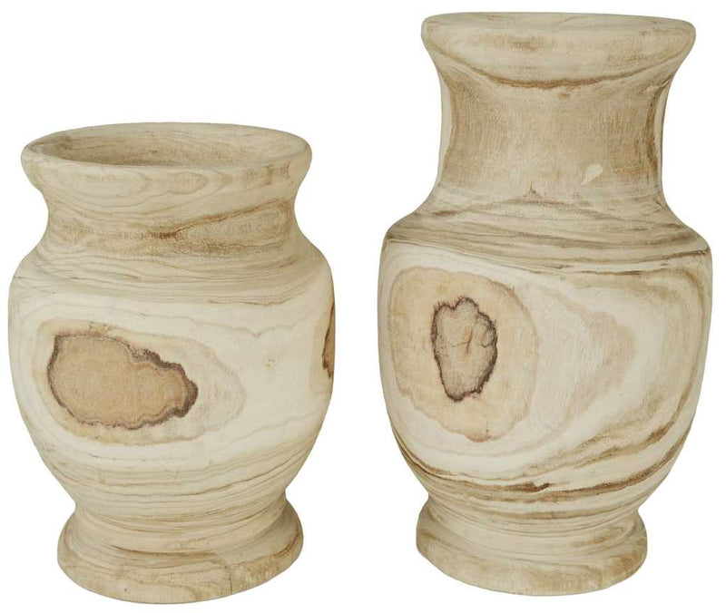 Vaso maxi anfora in legno cm Ø37,5xh27-2