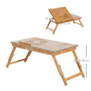 Tavolino da Letto per PC Portatile con Sistema di Raffreddamento in Bambù 55x35x22-30 cm -3