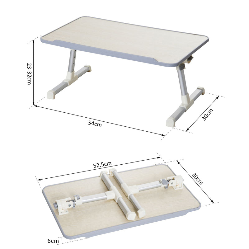 Tavolino da Letto Regolabile in Legno e Acciaio 54x30x22.5-32 cm -3