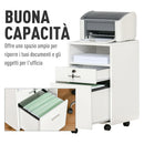 Cassettiera per Scrivania da Ufficio 39,5x40x60 cm in Truciolare Bianco-4