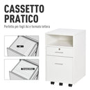 Cassettiera per Scrivania da Ufficio 39,5x40x60 cm in Truciolare Bianco-5