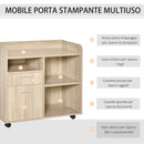 Mobile Multiuso con 4 Ruote 80x40x72 cm in Legno Rovere-4