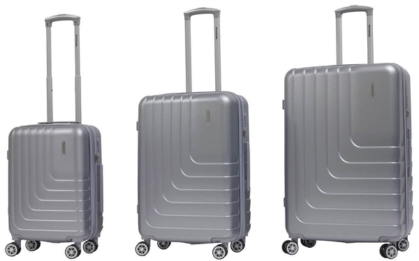 Set 3 Valigie Trolley Rigide in ABS 4 Ruote TSA Ravizzoni Titanio Silver online