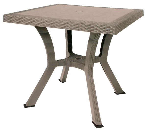 online Tavolino da Giardino 80x80x72 cm in Rattan Bauer Figaro Tortora